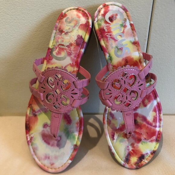 NEW (NWOT) Circus by Sam Edelman pink/multi Clara flip-flops sz 7.5 - Picture 5 of 12
